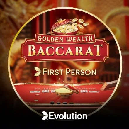 Table Games logo of First Person Golden Wealth Baccarat from Evolution at NaoBet